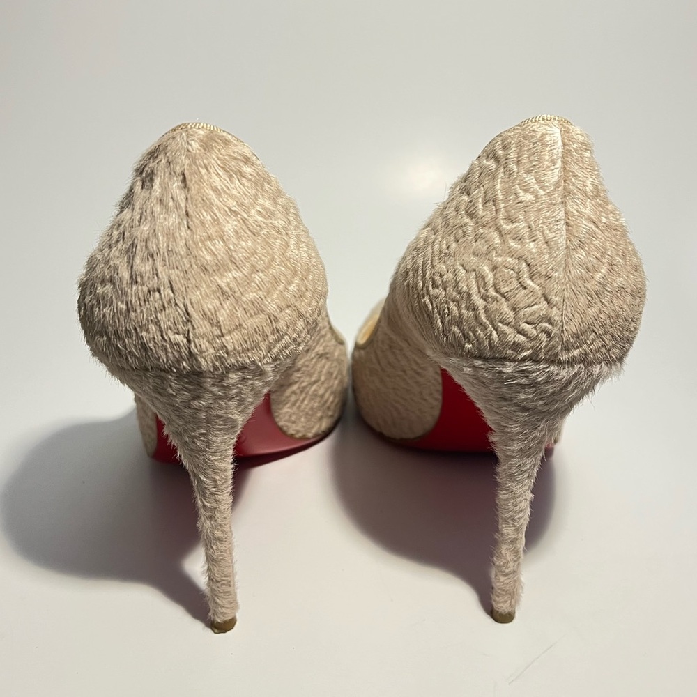 Christian Louboutin Size 36 Fifi Astrakan Hair Round Toe Pumps Authentic COA - Picture 7 of 13